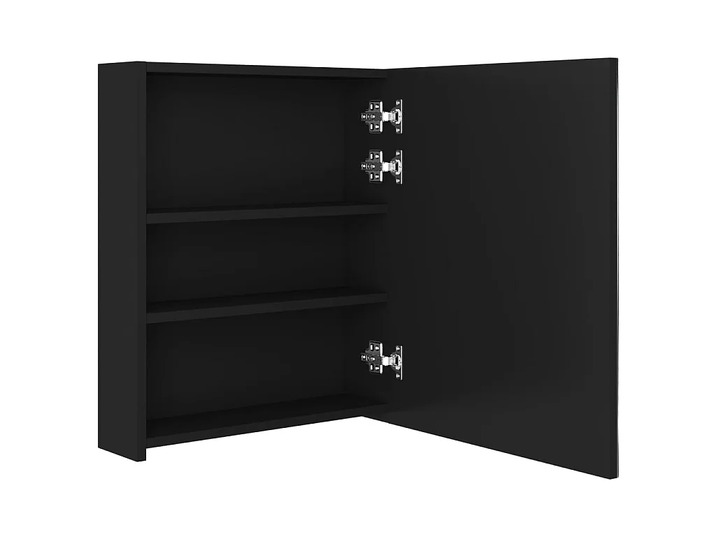 Armoire de salle de bain à miroir LED Noir 50x14x60