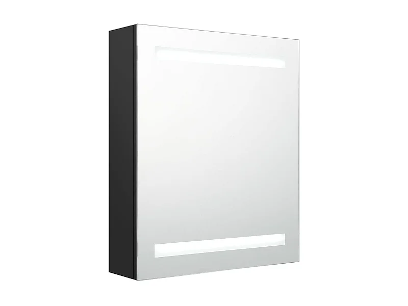 Armoire de salle de bain à miroir LED Noir 50x14x60