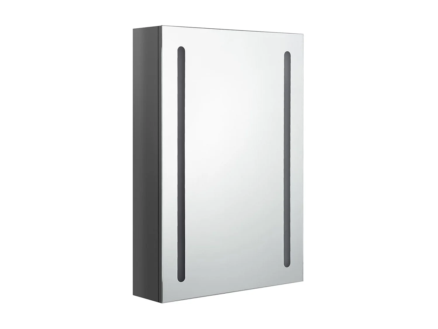Armoire de salle de bain à miroir LED Gris brillant 50x13x70