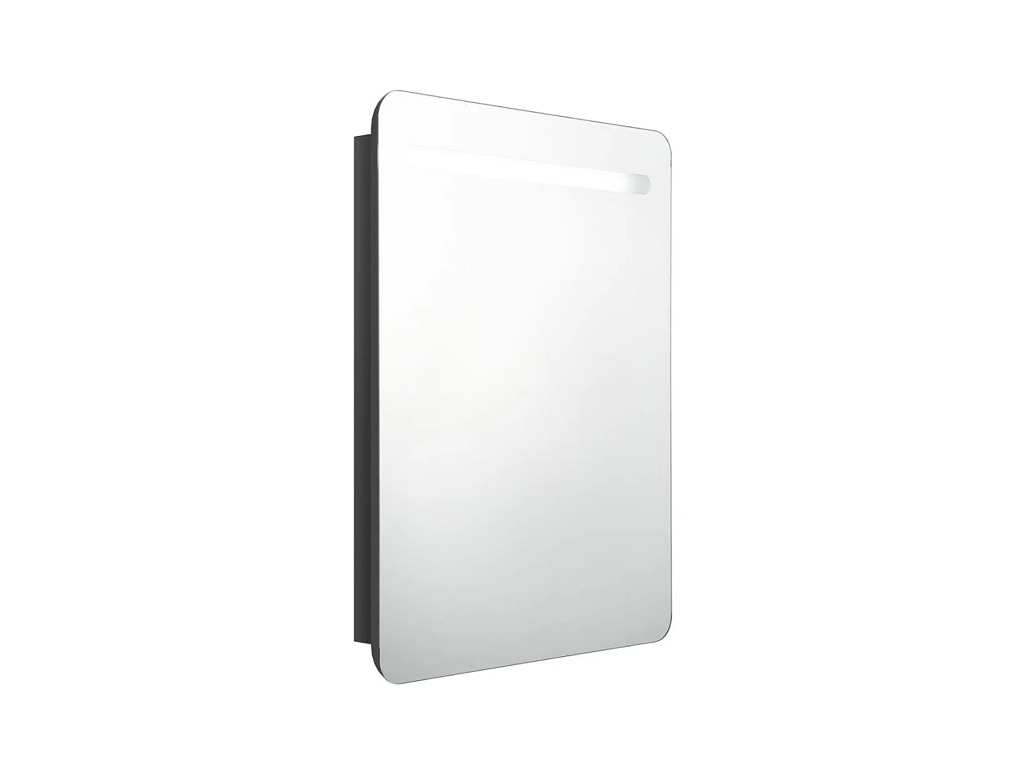 Armoire de salle de bain à miroir LED Noir brillant 60x11x80