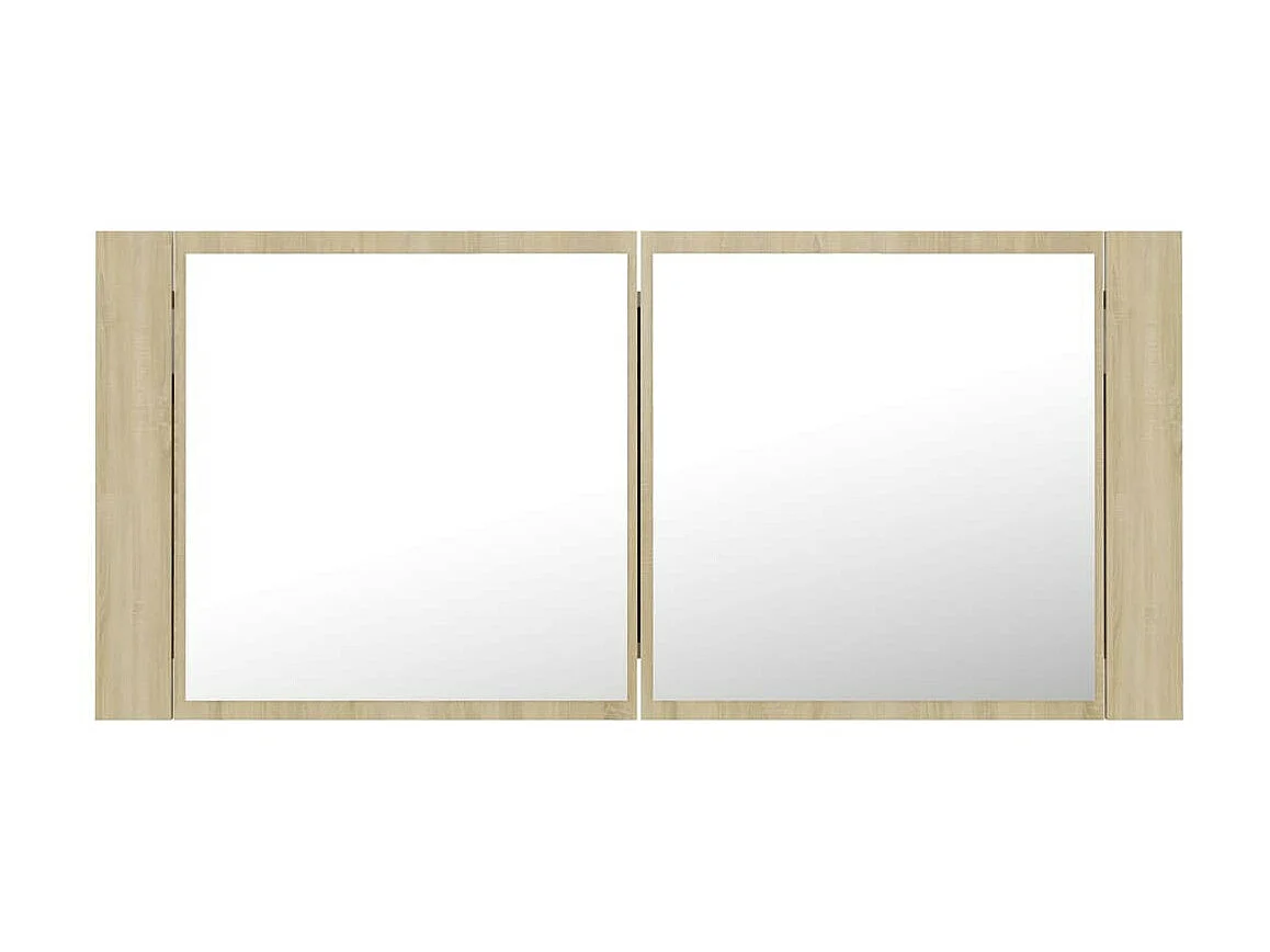 Armoire à miroir à LED de bain Chêne sonoma 100x12x45