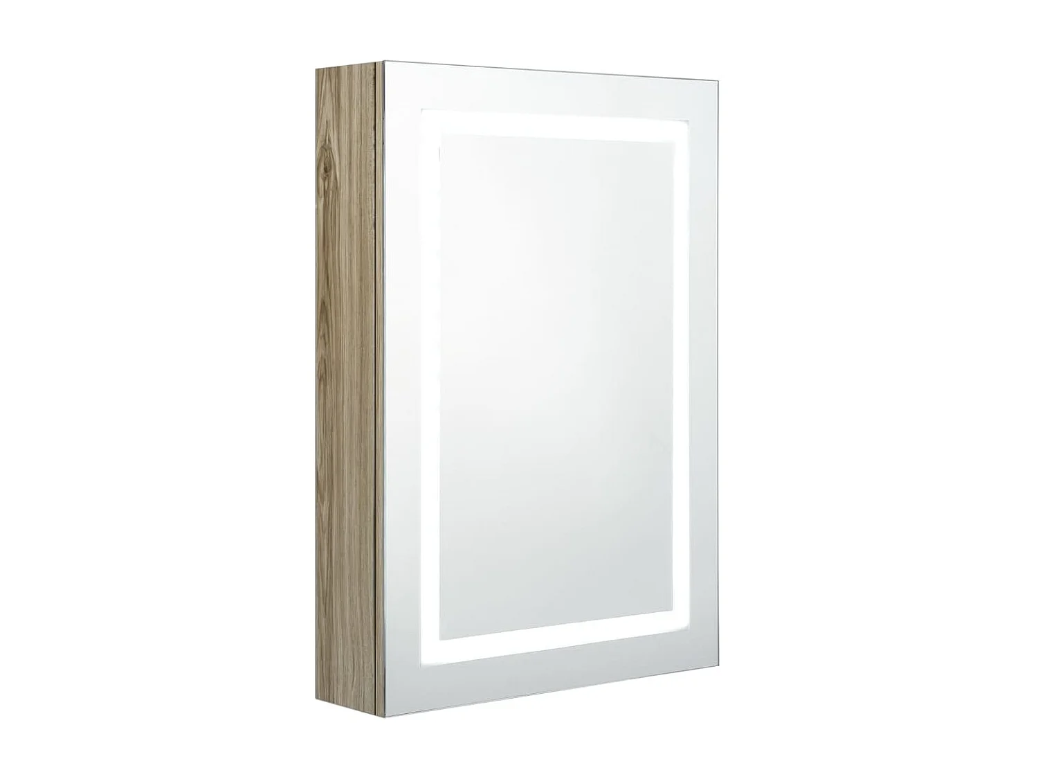 Armoire de salle de bain à miroir LED Chêne 50x13x70