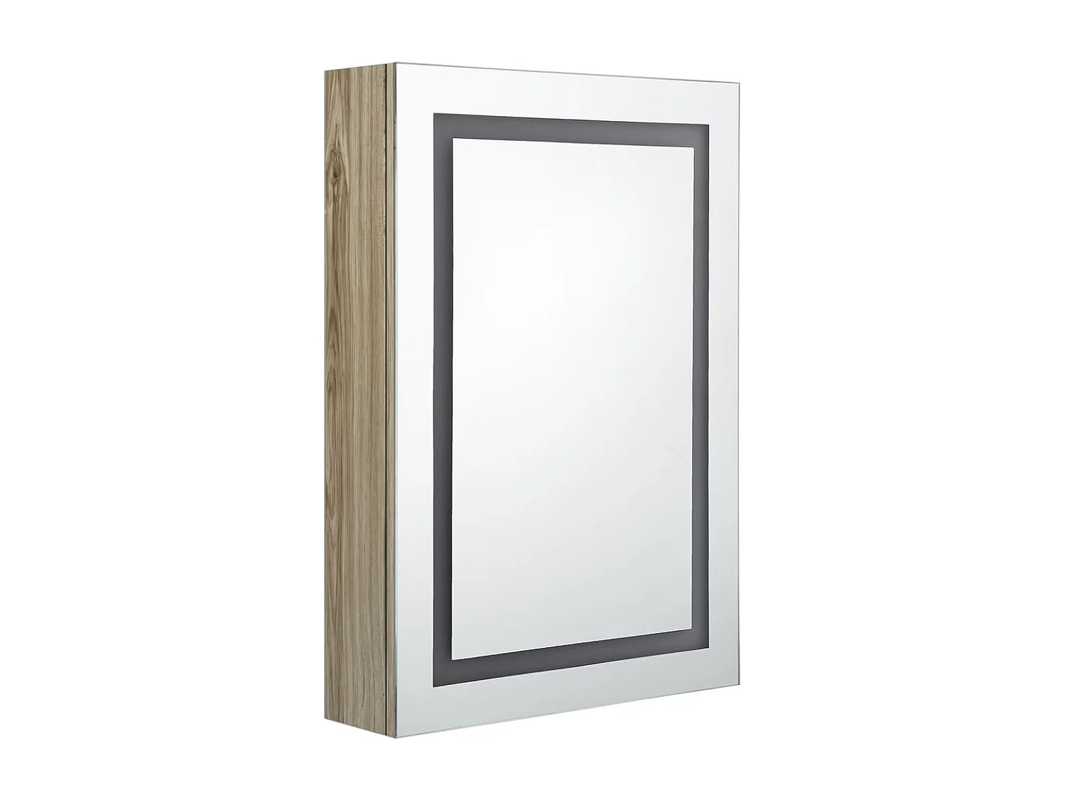 Armoire de salle de bain à miroir LED Chêne 50x13x70