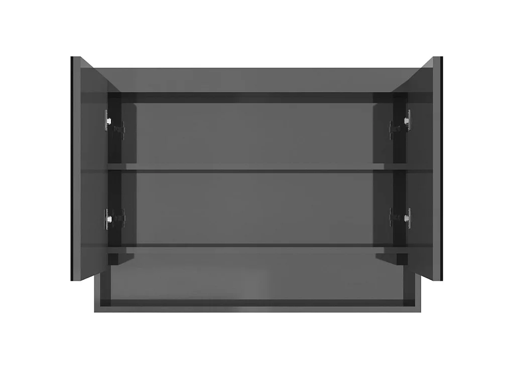 Armoire à miroir de salle de bain 80x15x60 MDF Gris brillant