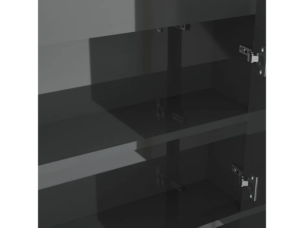 Armoire à miroir de salle de bain 80x15x60 MDF Gris brillant