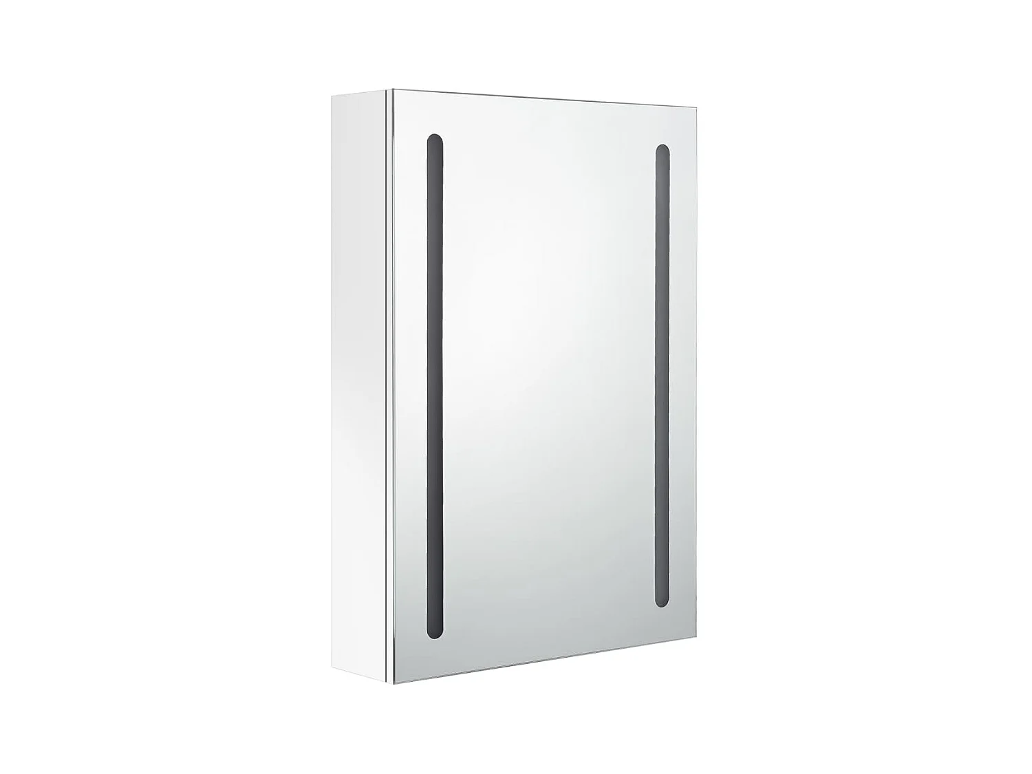Armoire de salle de bain à miroir LED Blanc brillant 50x13x70 2