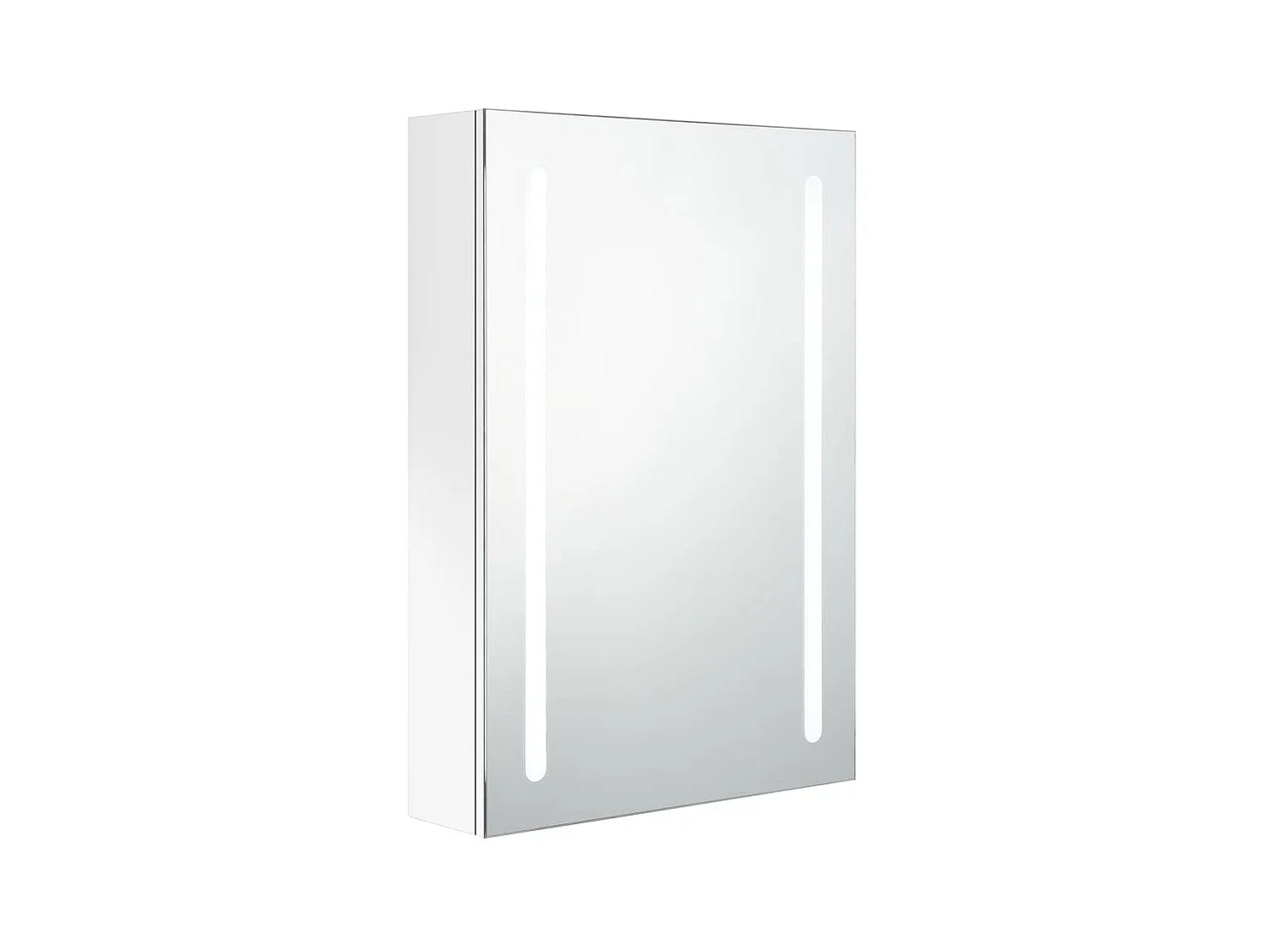 Armoire de salle de bain à miroir LED Blanc brillant 50x13x70 2