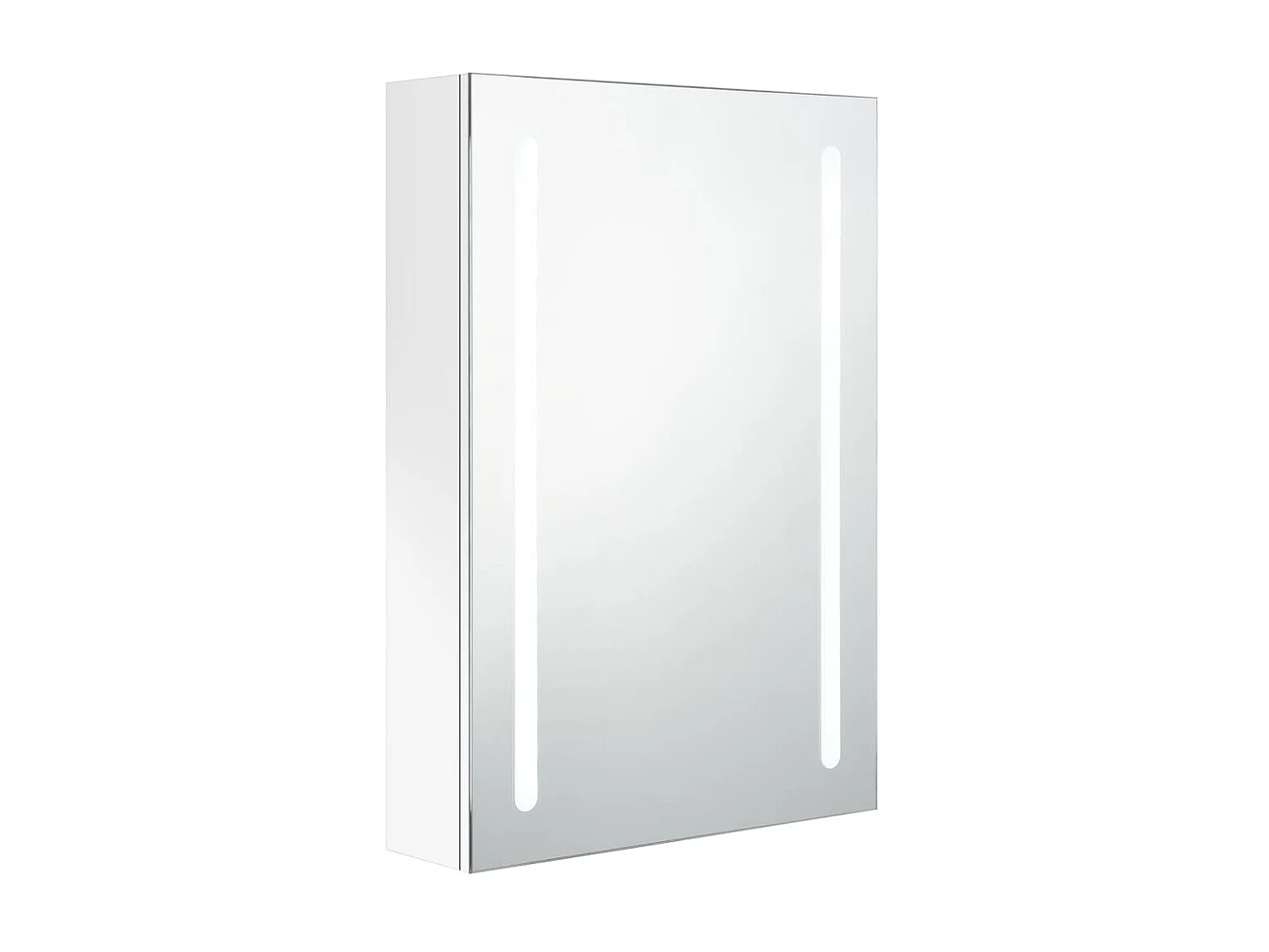 Armoire de salle de bain à miroir LED Blanc brillant 50x13x70 2