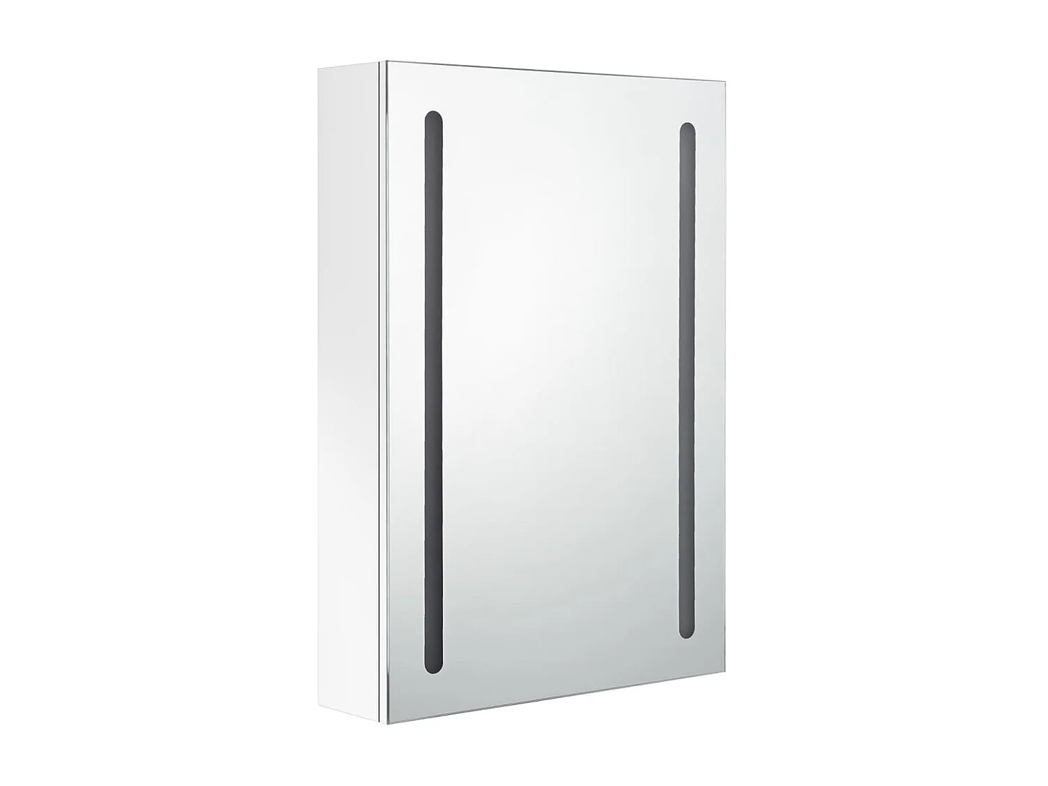 Armoire de salle de bain à miroir LED Blanc brillant 50x13x70 2