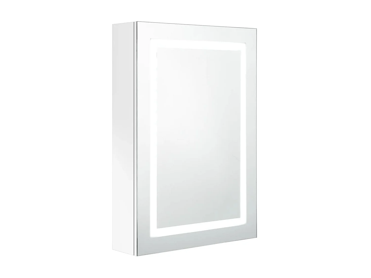 Armoire de salle de bain à miroir LED Blanc brillant 50x13x70