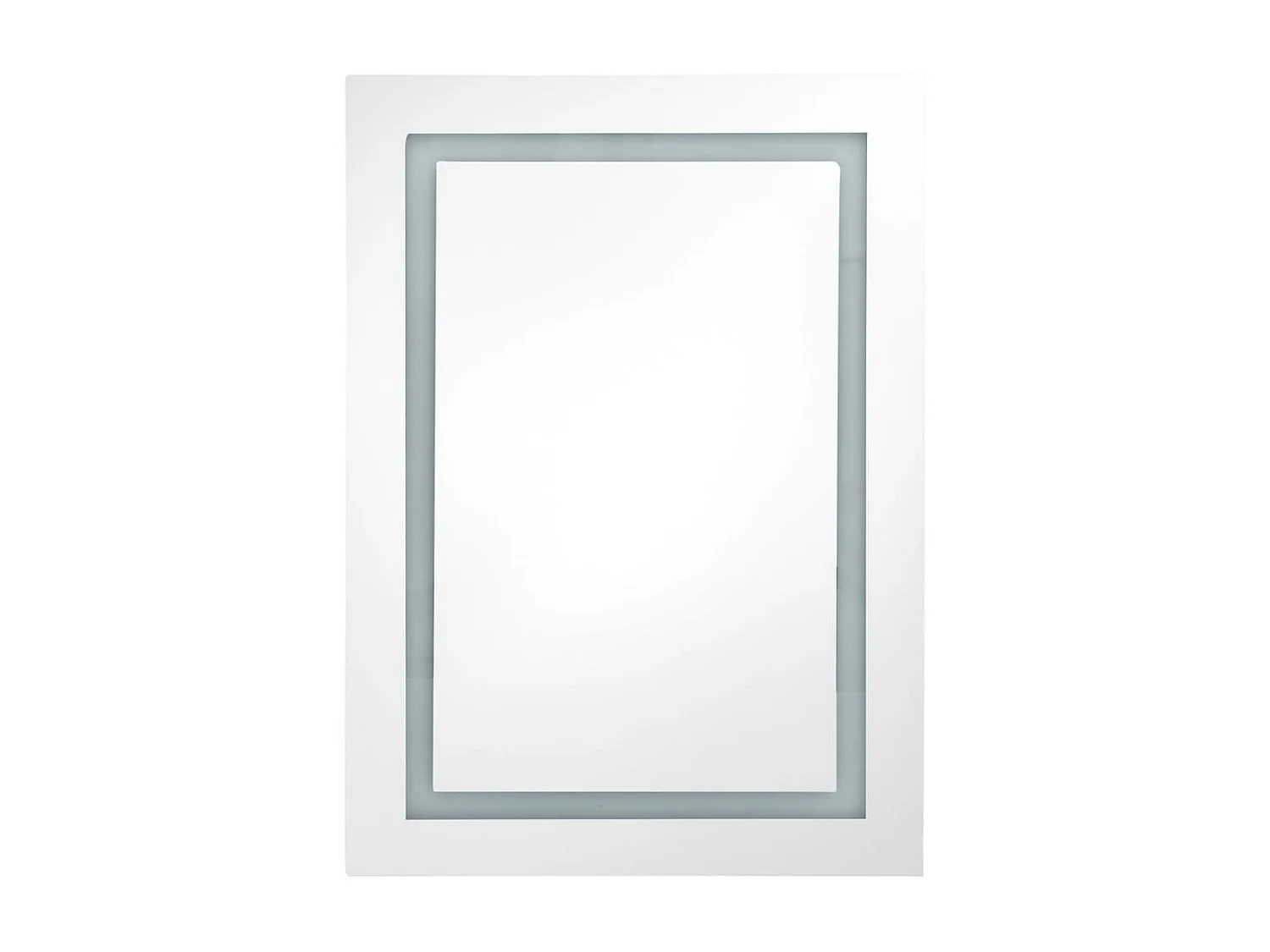 Armoire de salle de bain à miroir LED Blanc brillant 50x13x70