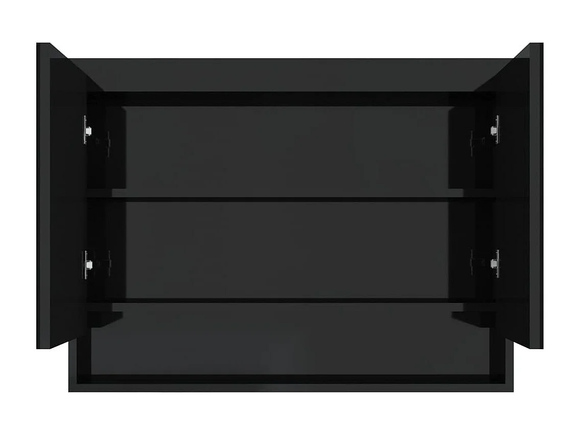 Armoire à miroir de salle de bain 80x15x60 MDF Noir brillant