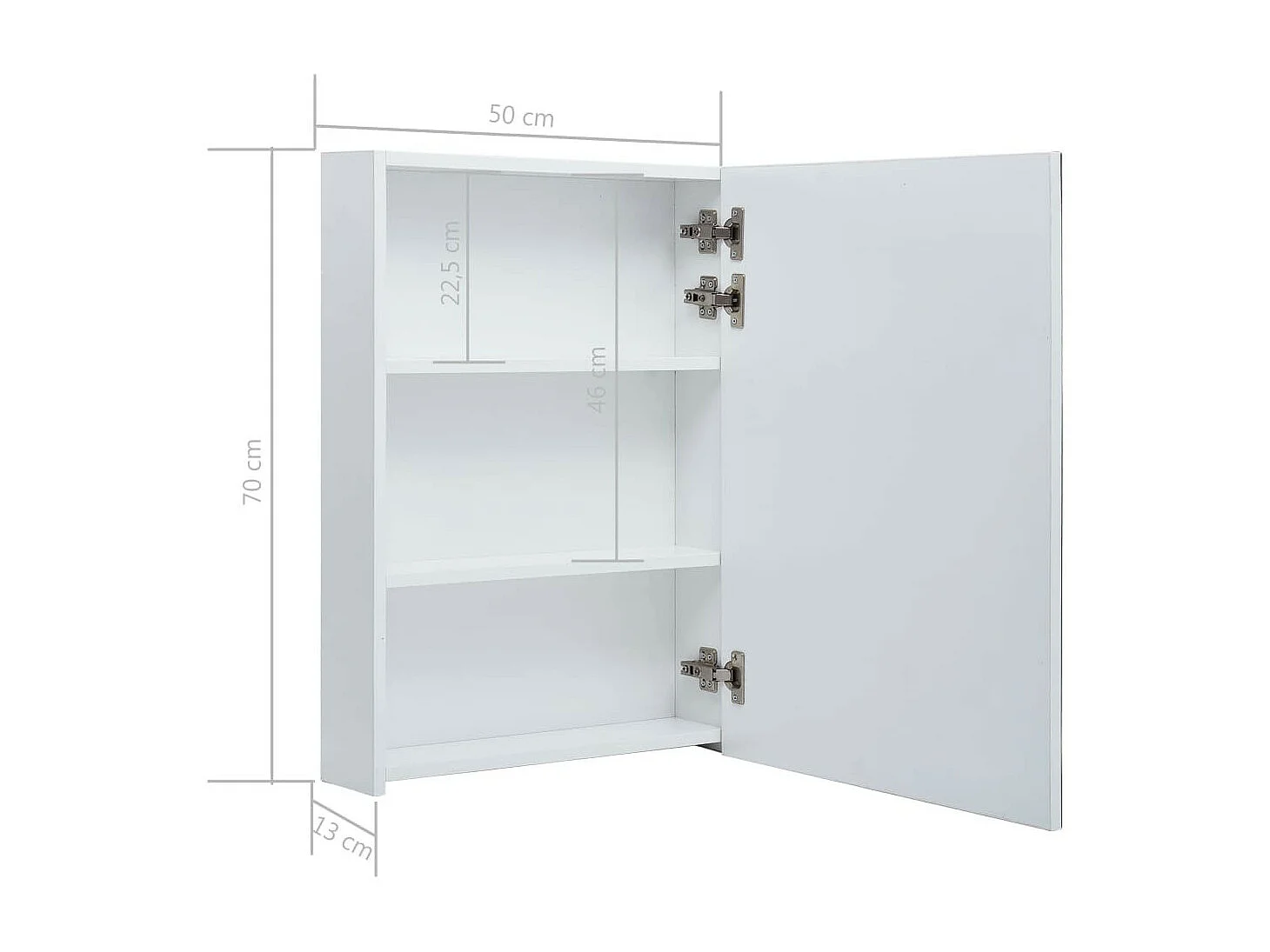 Armoire de salle de bain à miroir LED 50x13x70 2