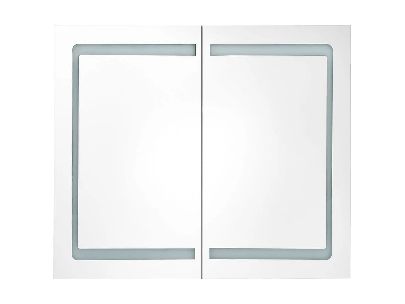 Armoire de salle de bain à miroir LED Gris 80x12x68
