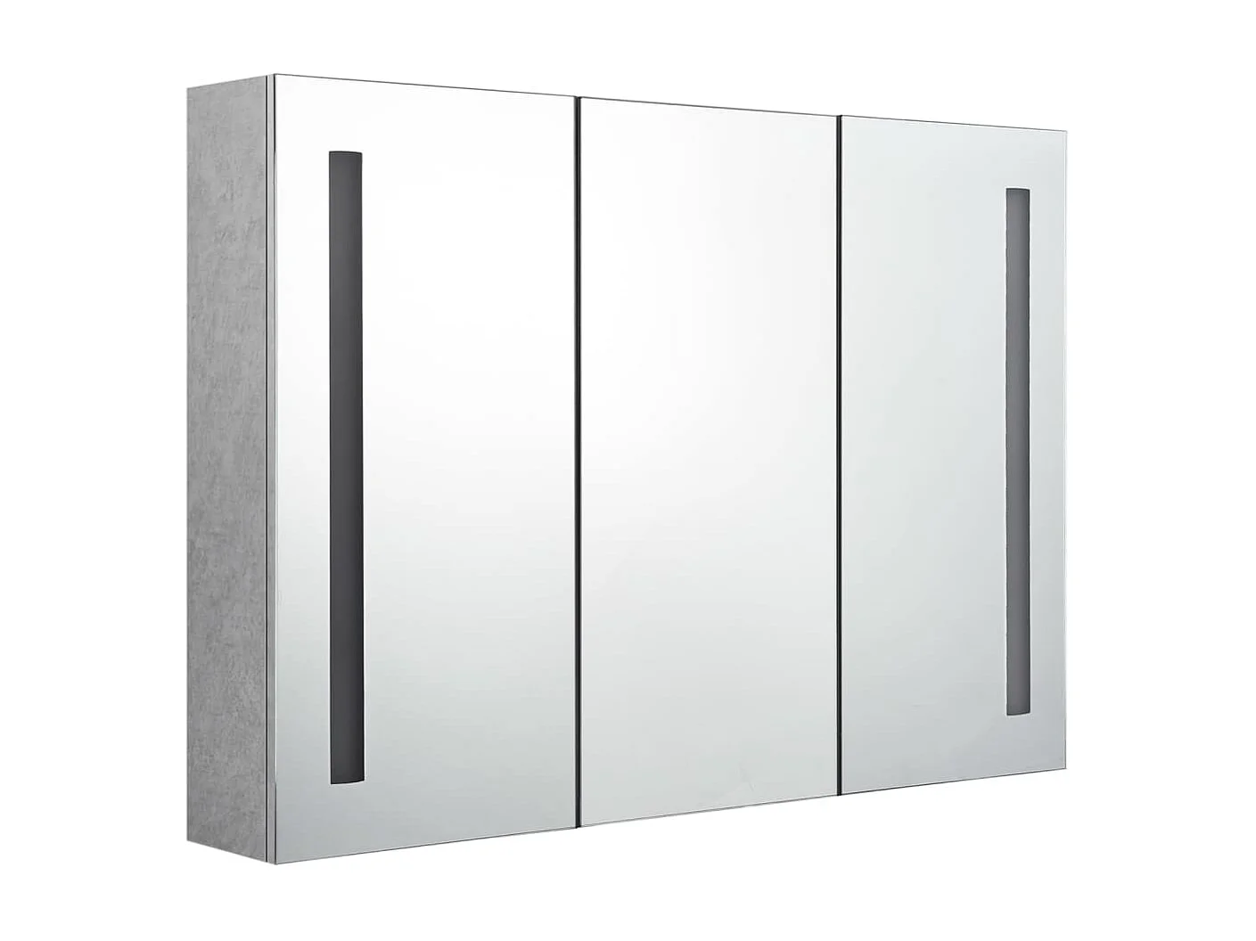 Armoire de salle de bain à miroir LED Gris béton 89x14x62