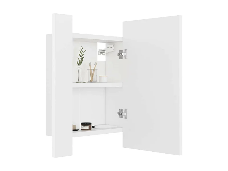 Armoire de salle de bain à miroir à LED Blanc 40x12x45