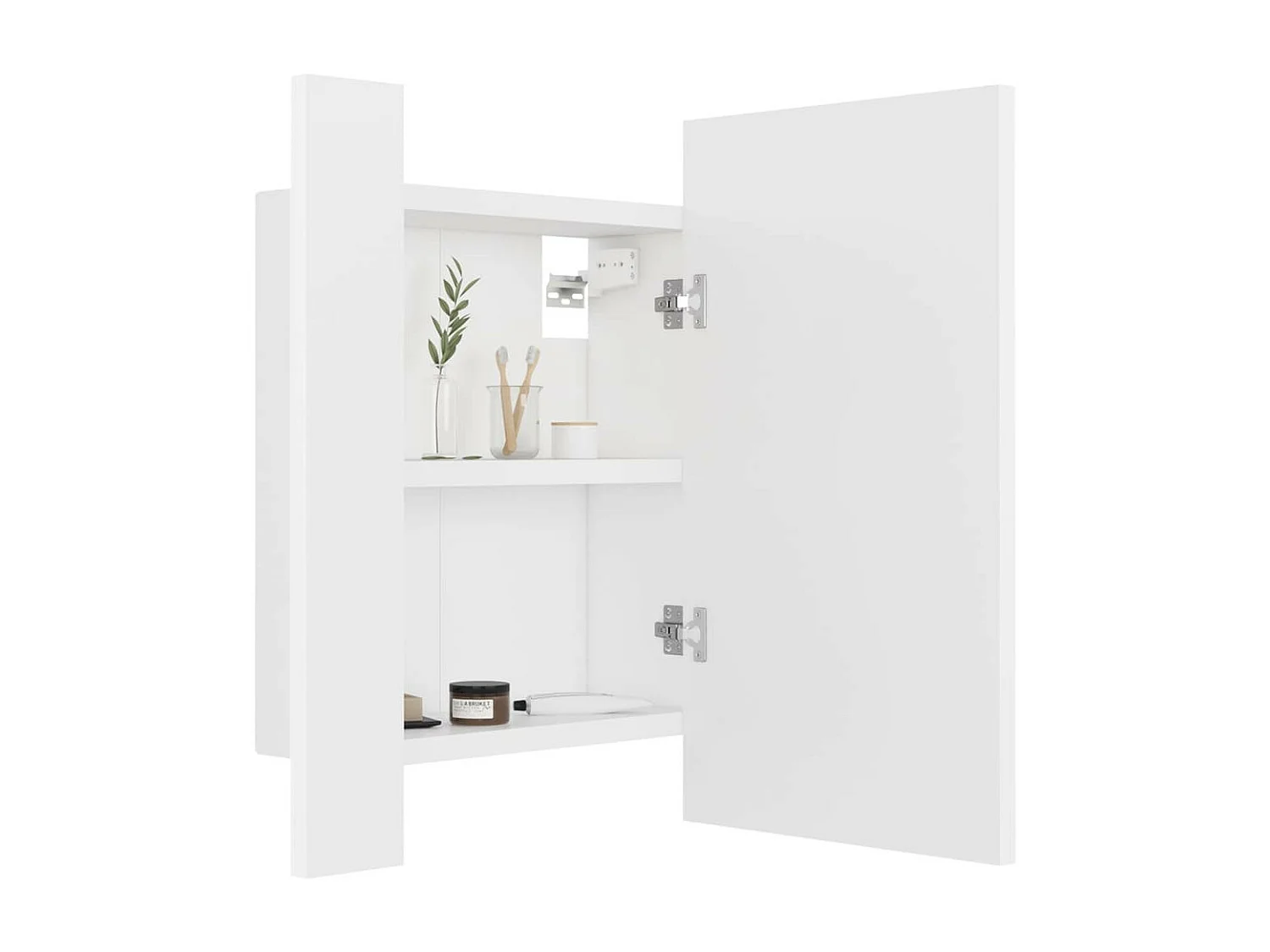 Armoire de salle de bain à miroir à LED Blanc 40x12x45