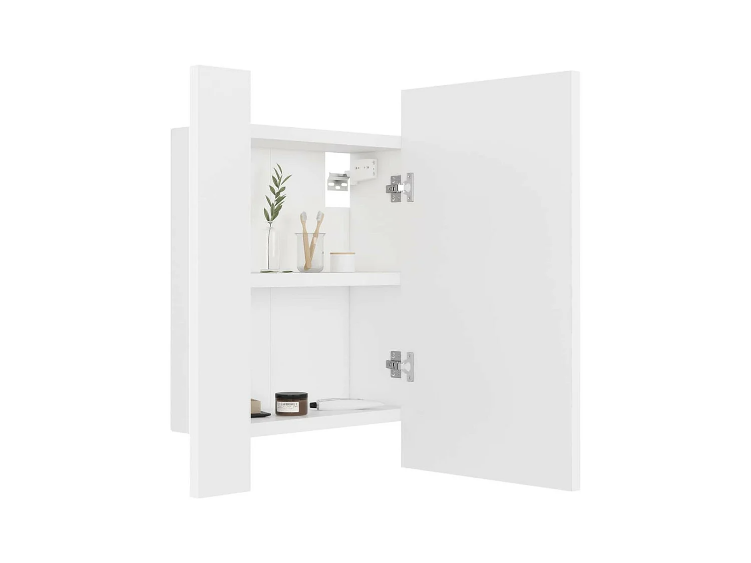 Armoire de salle de bain à miroir à LED Blanc 40x12x45
