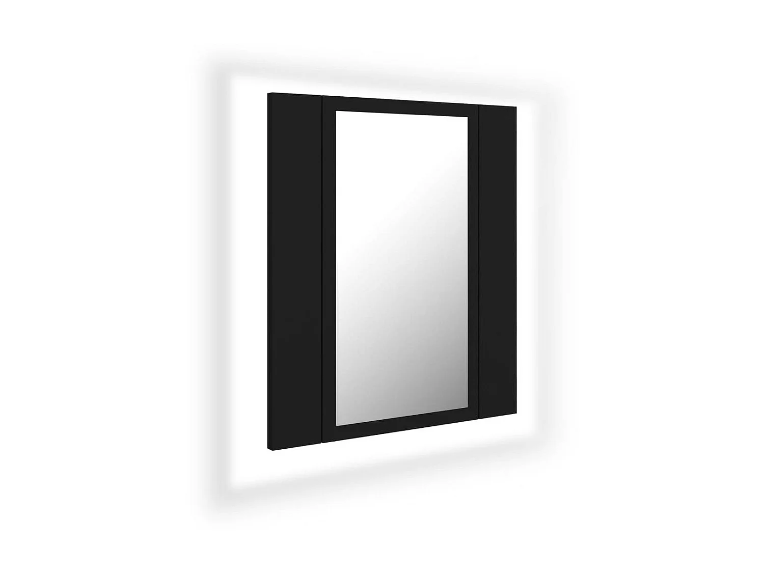 Armoire de salle de bain à miroir à LED Noir 40x12x45