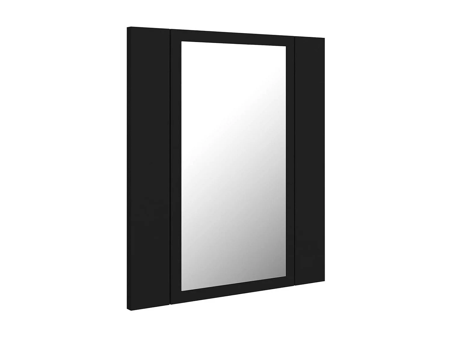 Armoire de salle de bain à miroir à LED Noir 40x12x45