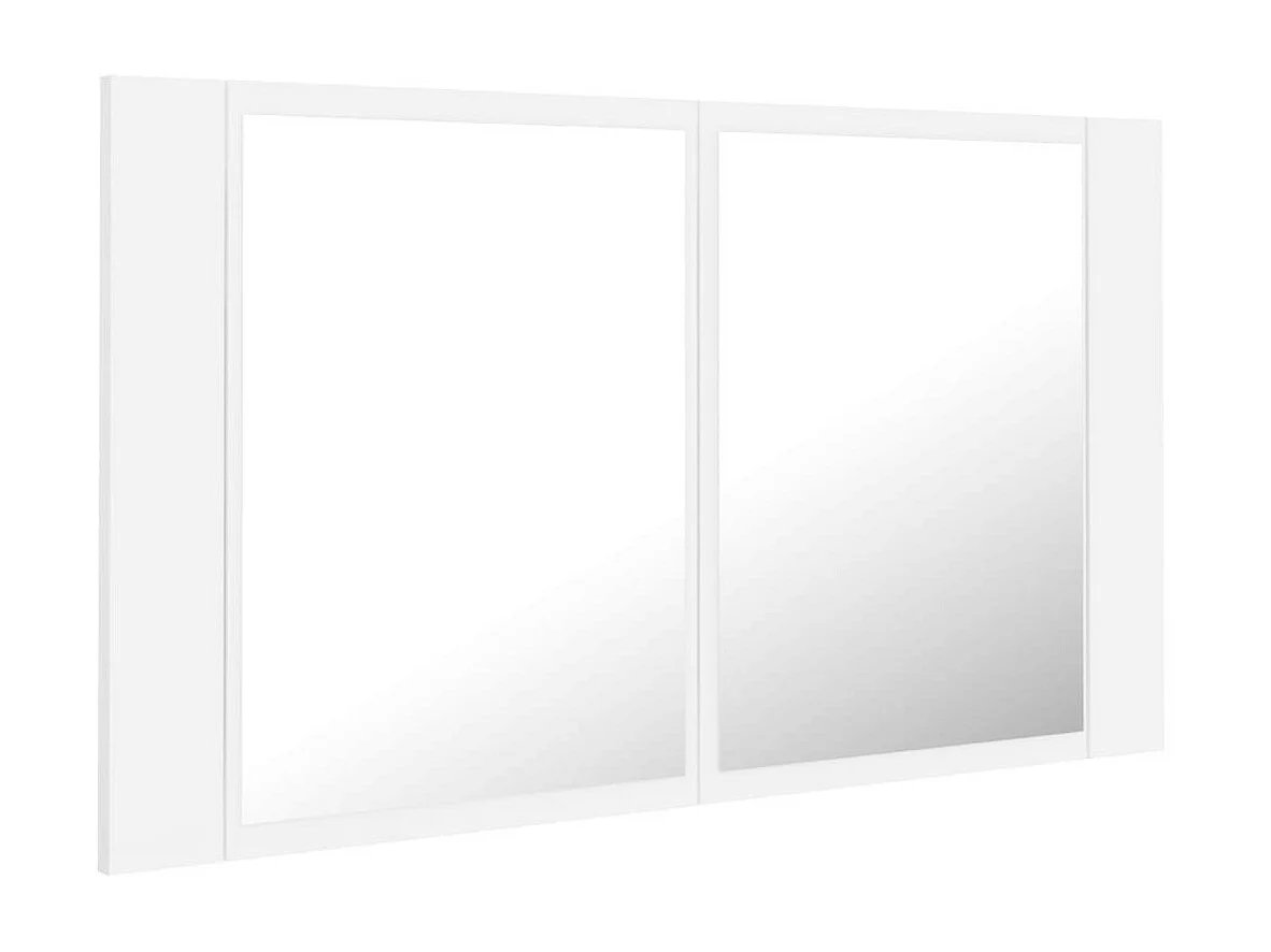 Armoire de salle de bain à miroir à LED Blanc 80x12x45