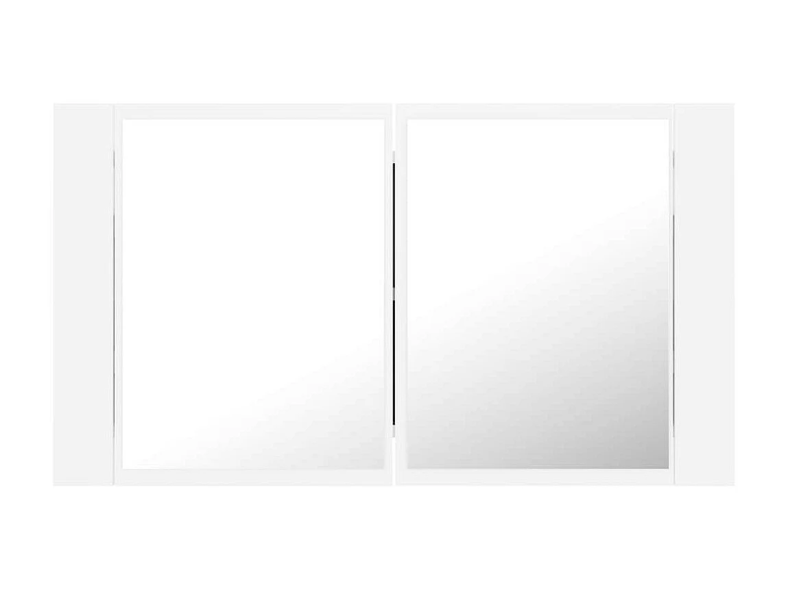 Armoire de salle de bain à miroir à LED Blanc 80x12x45