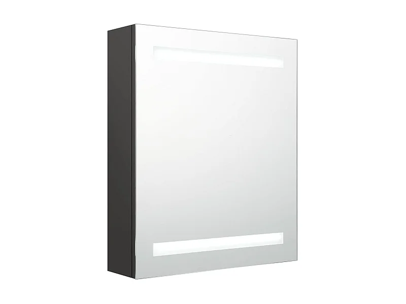Armoire de salle de bain à miroir LED Anthracite 50x14x60