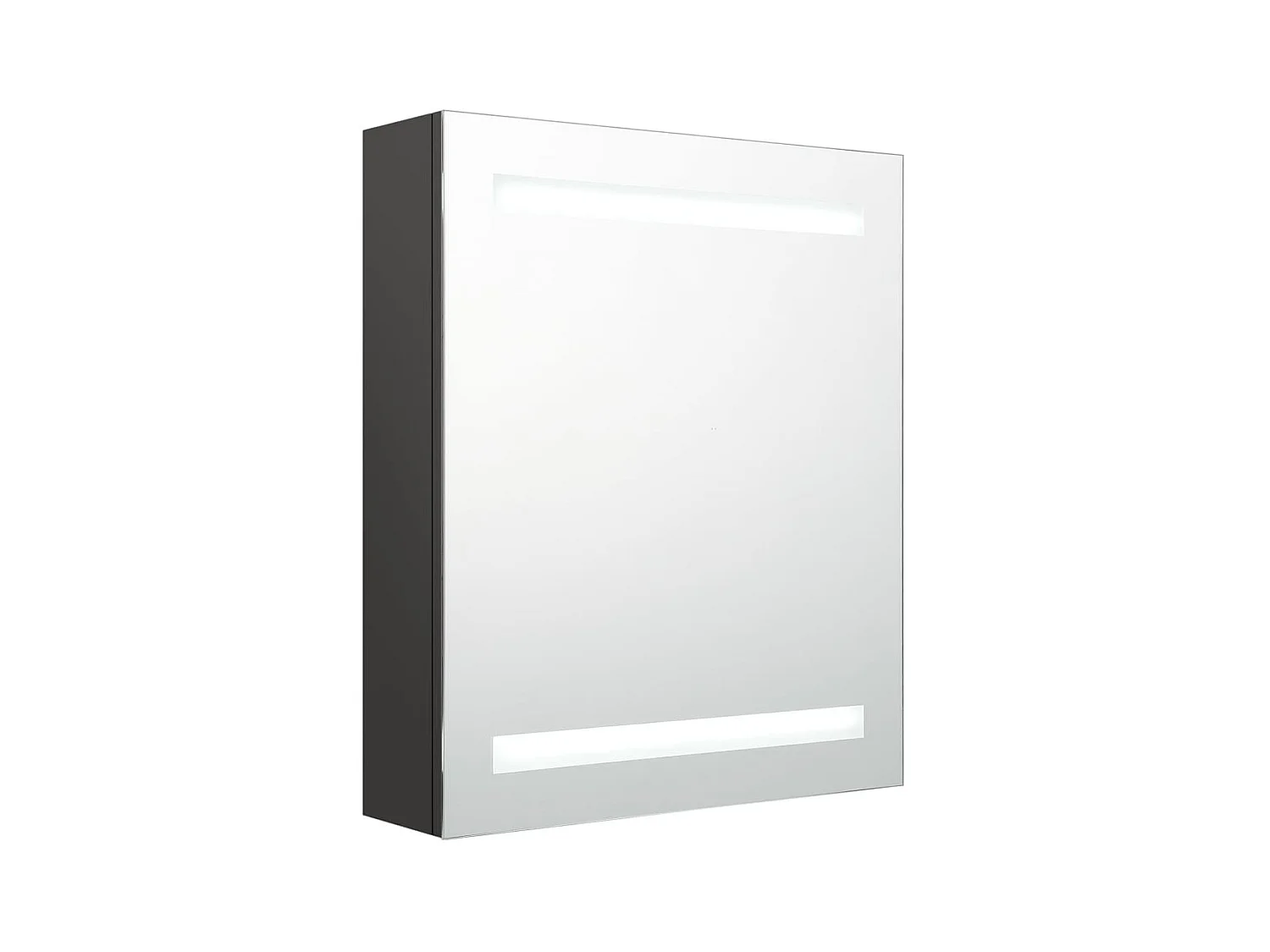 Armoire de salle de bain à miroir LED Anthracite 50x14x60