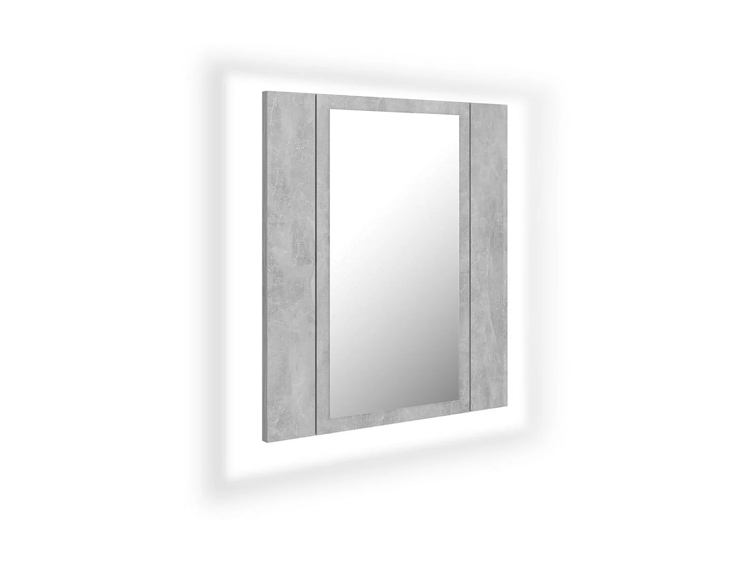 Armoire de salle de bain à miroir à LED Gris béton 40x12x45