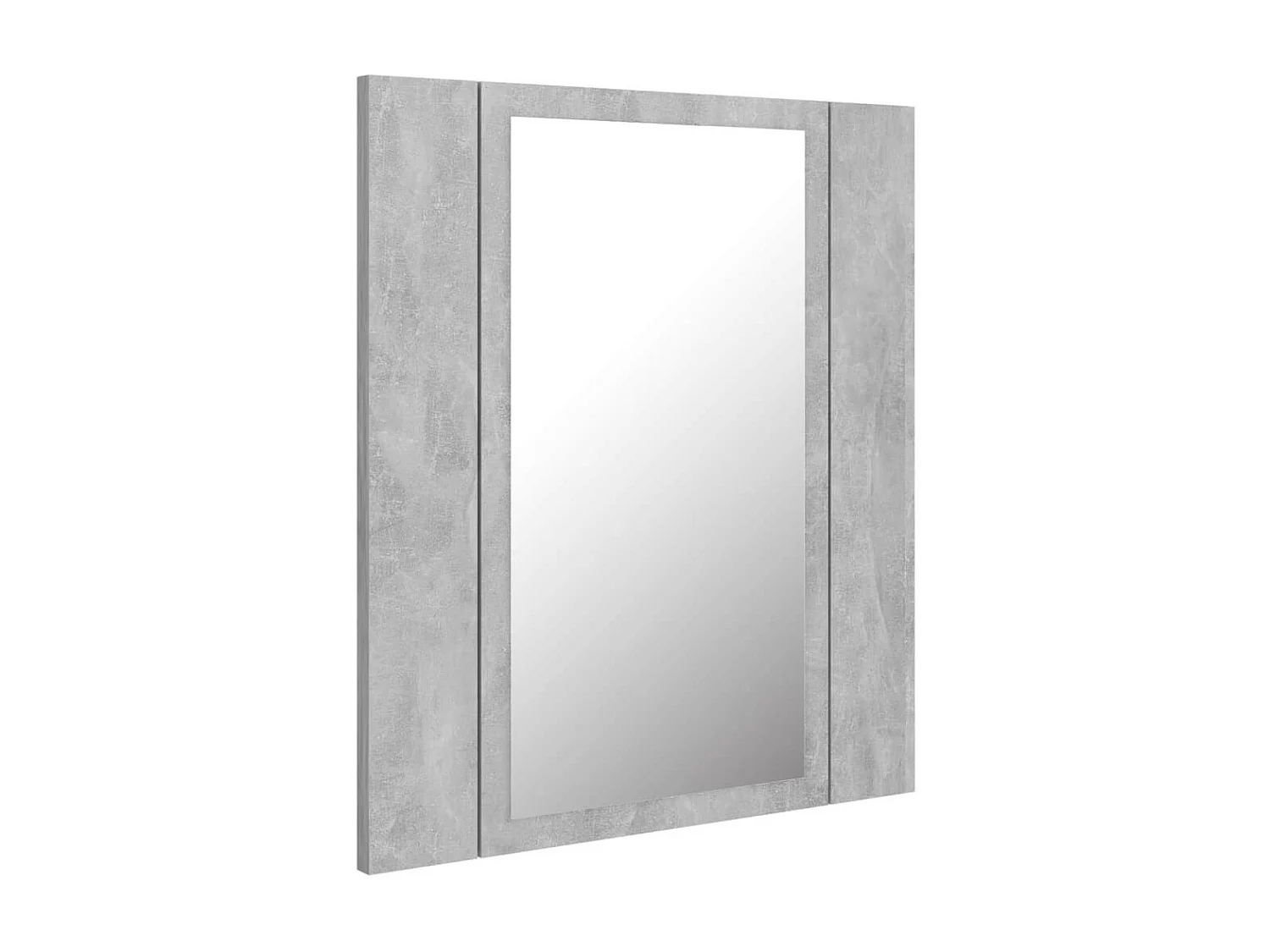 Armoire de salle de bain à miroir à LED Gris béton 40x12x45