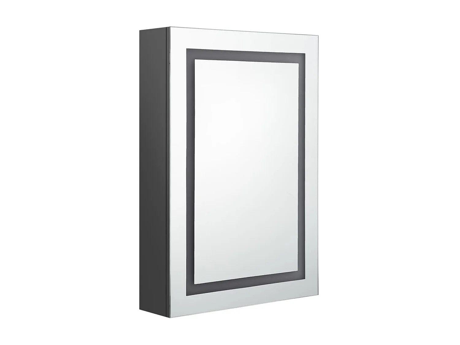 Armoire de salle de bain à miroir LED Gris 50x13x70