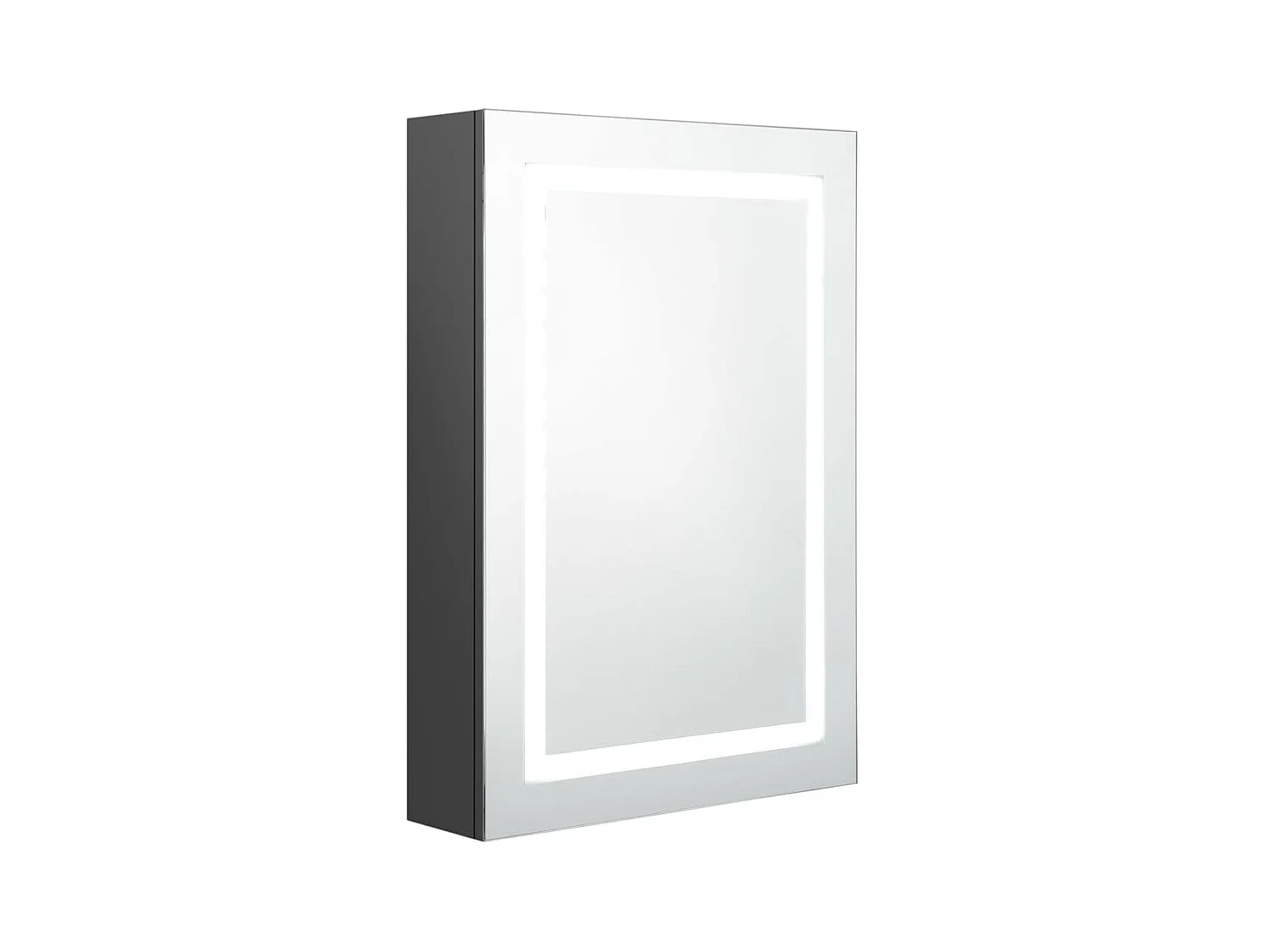 Armoire de salle de bain à miroir LED Gris 50x13x70