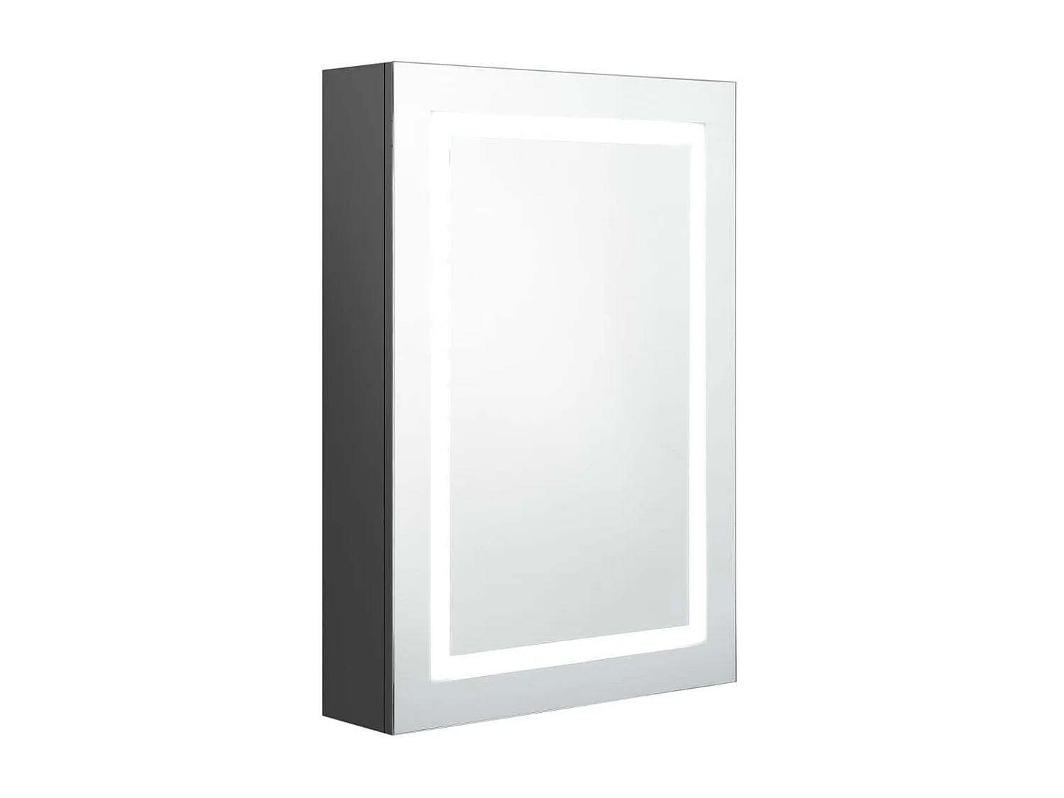 Armoire de salle de bain à miroir LED Gris 50x13x70