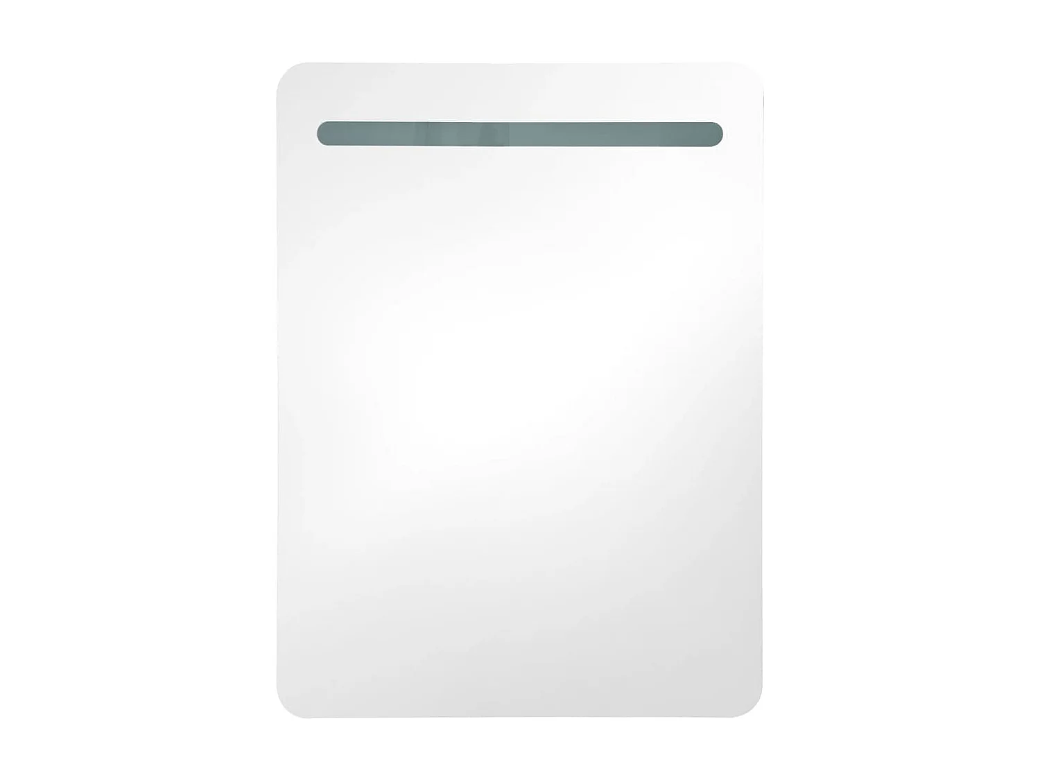 Armoire de salle de bain à miroir LED Blanc brillant 60x11x80