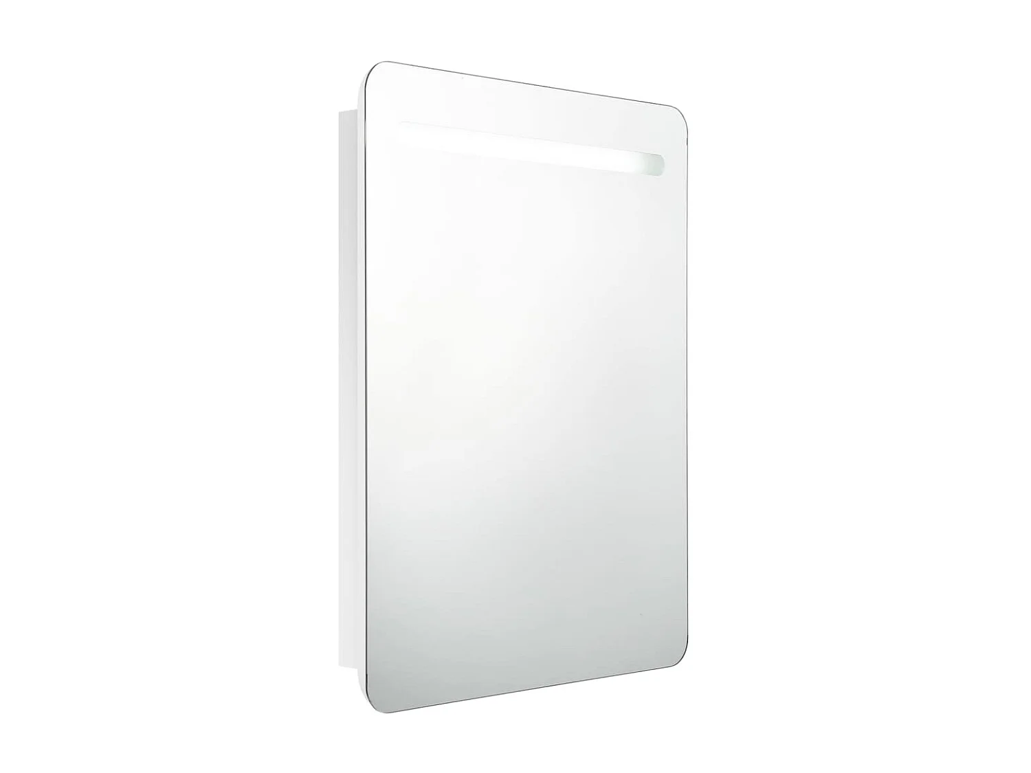 Armoire de salle de bain à miroir LED Blanc brillant 60x11x80