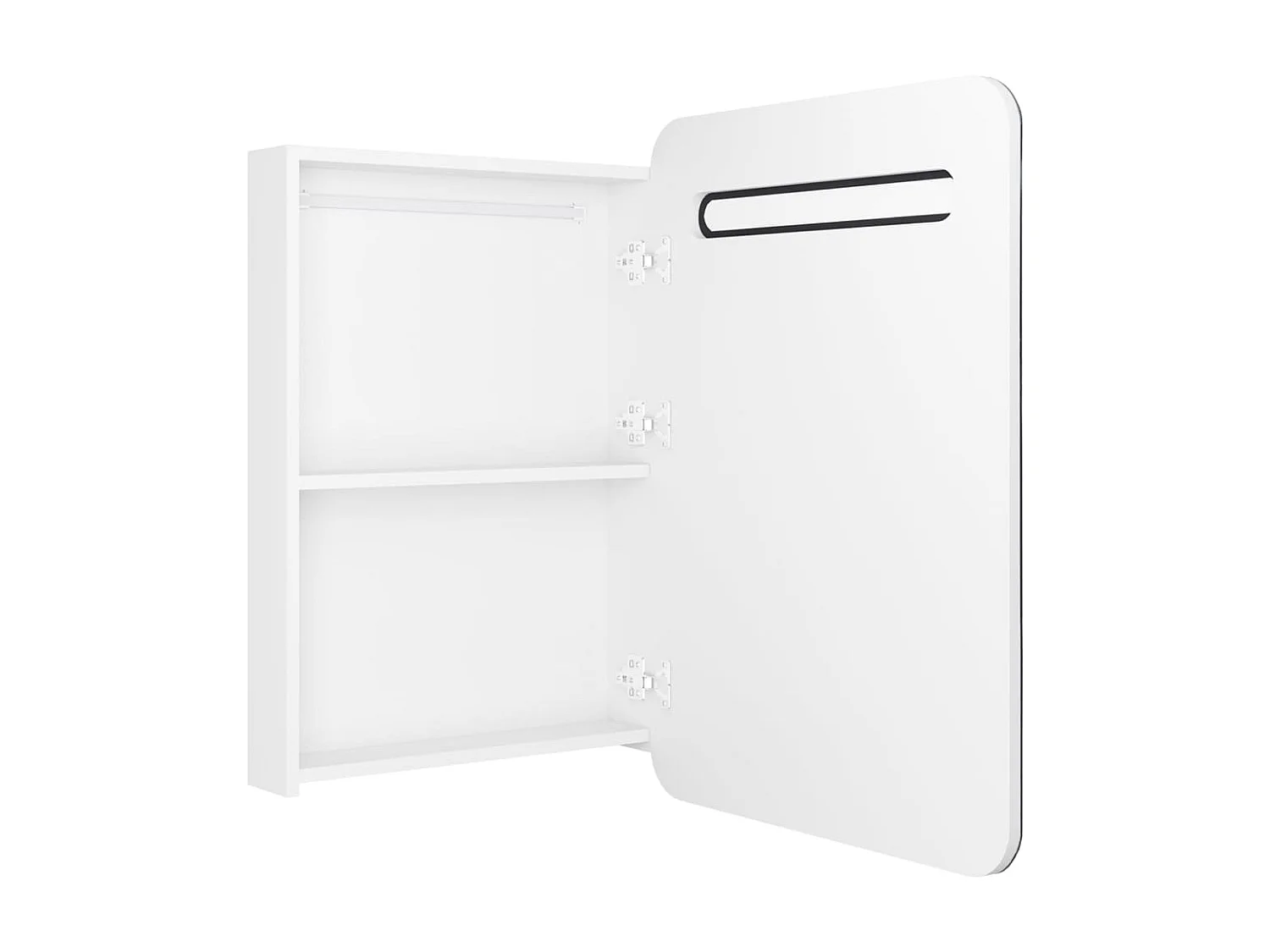 Armoire de salle de bain à miroir LED Blanc brillant 60x11x80
