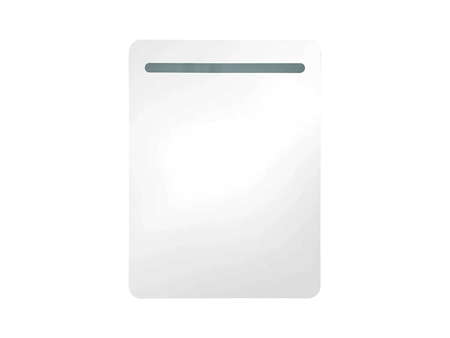 Armoire de salle de bain à miroir LED Blanc brillant 60x11x80