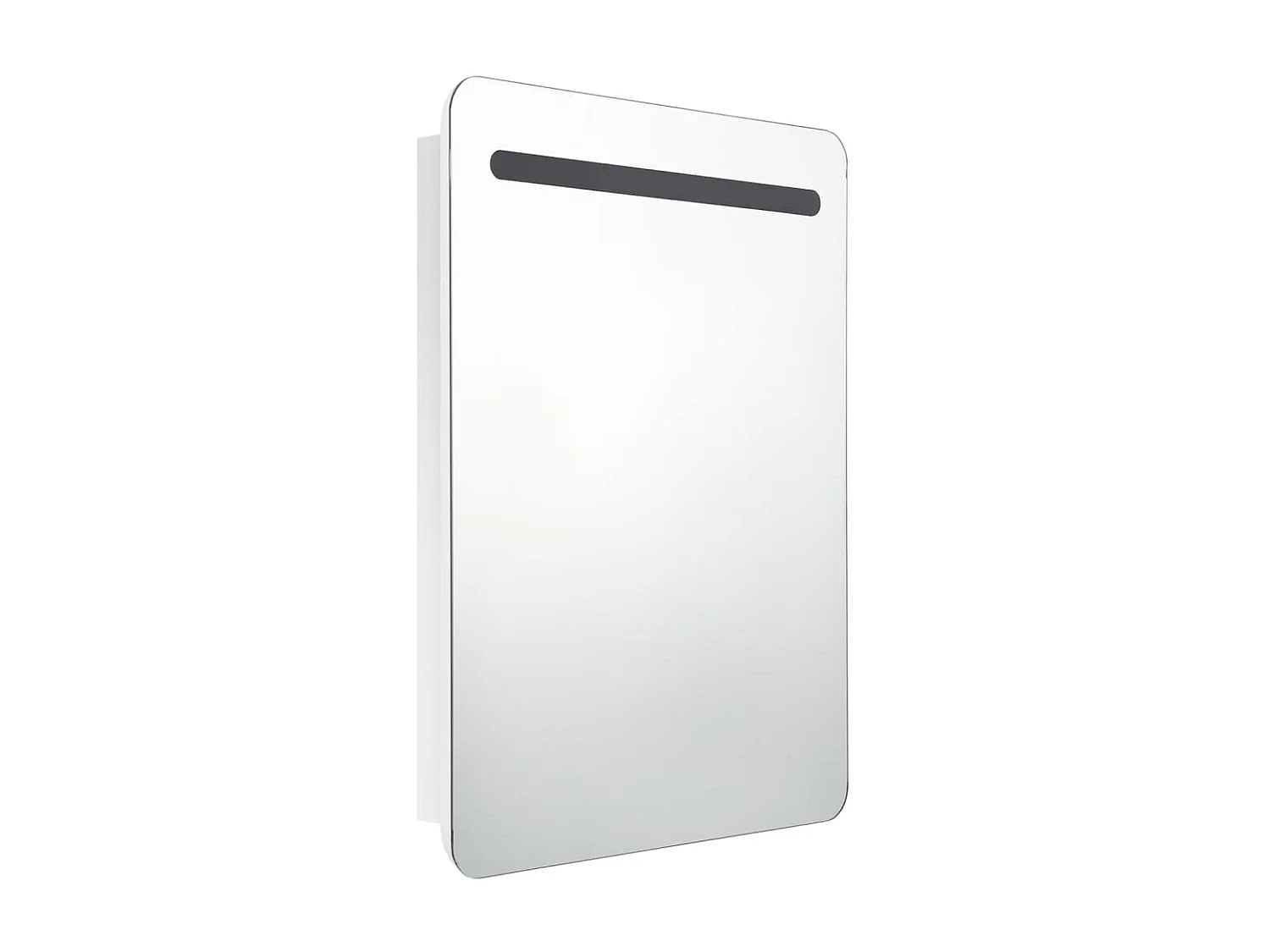 Armoire de salle de bain à miroir LED Blanc brillant 60x11x80