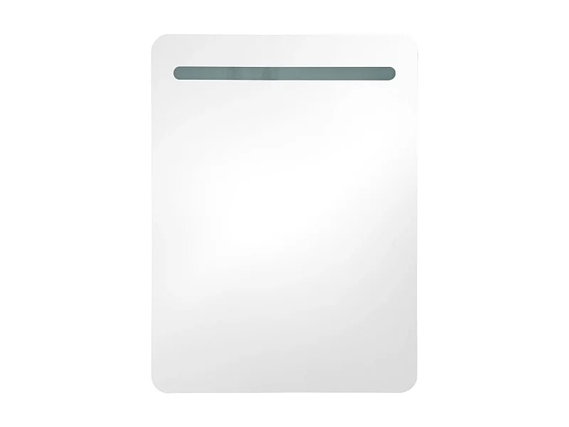 Armoire de salle de bain à miroir LED Blanc brillant 60x11x80