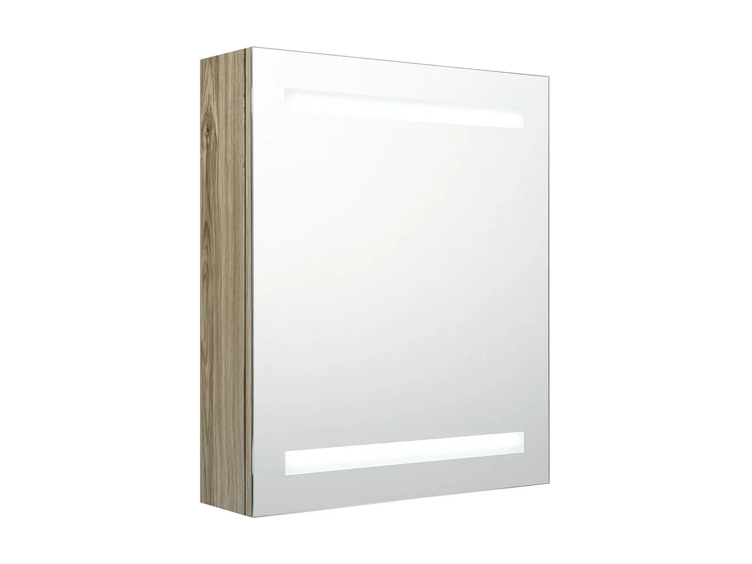 Armoire de salle de bain à miroir LED Chêne 50x14x60
