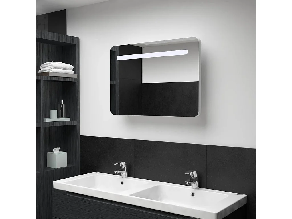 Armoire murale de salle de bain à miroir LED 80x11x55