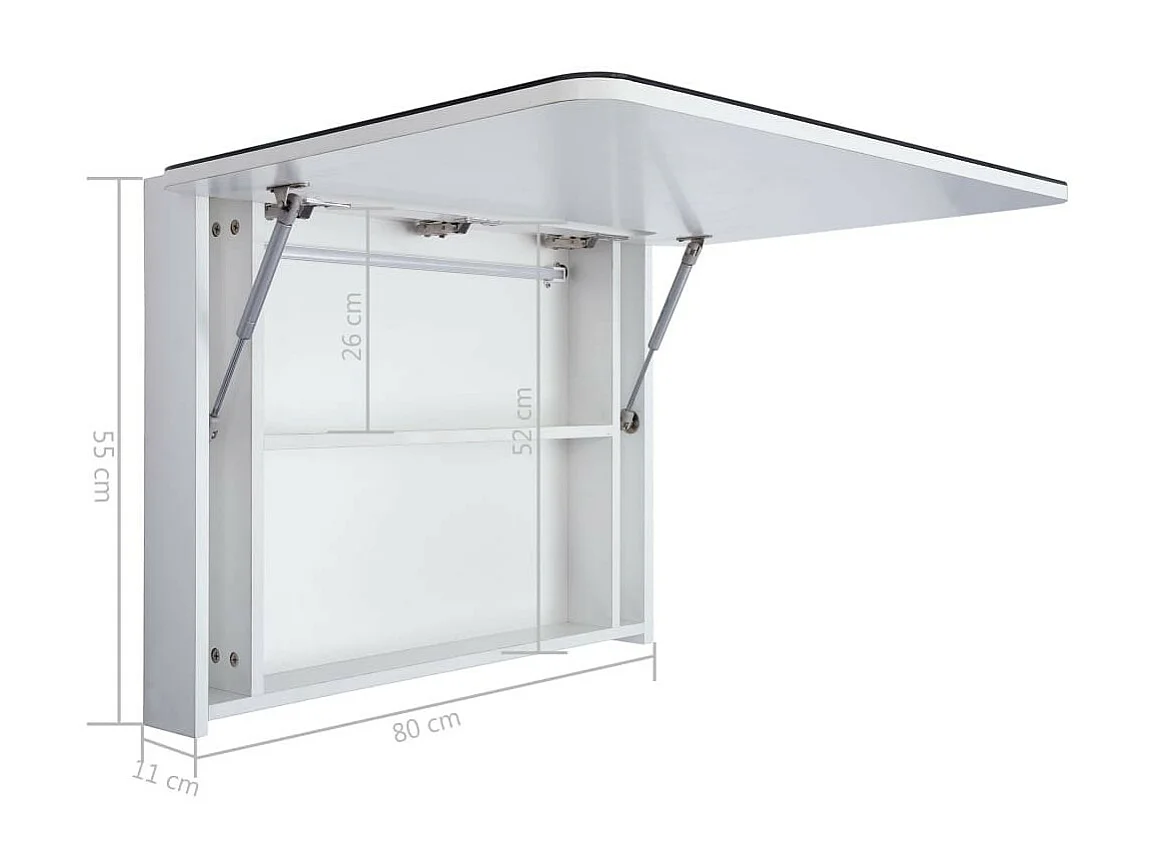Armoire murale de salle de bain à miroir LED 80x11x55