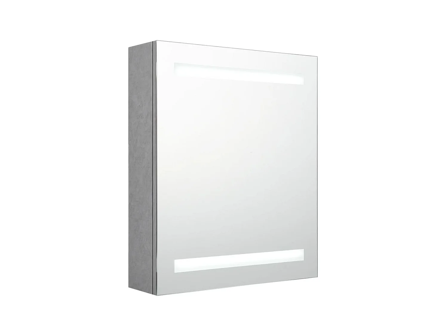 Armoire de salle de bain à miroir LED Gris béton 50x14x60
