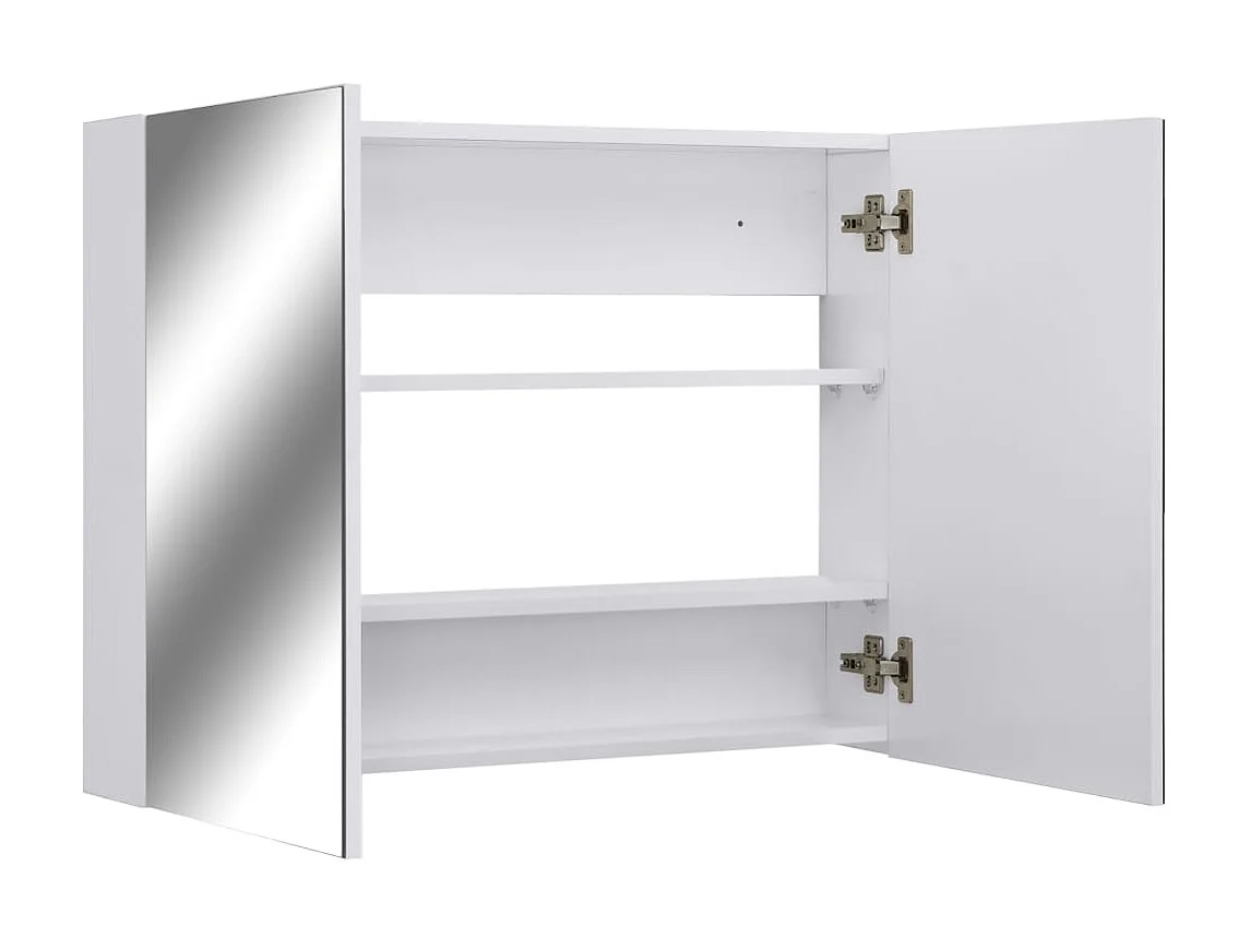 Armoire à miroir de salle de bain Blanc 80x15x60 MDF