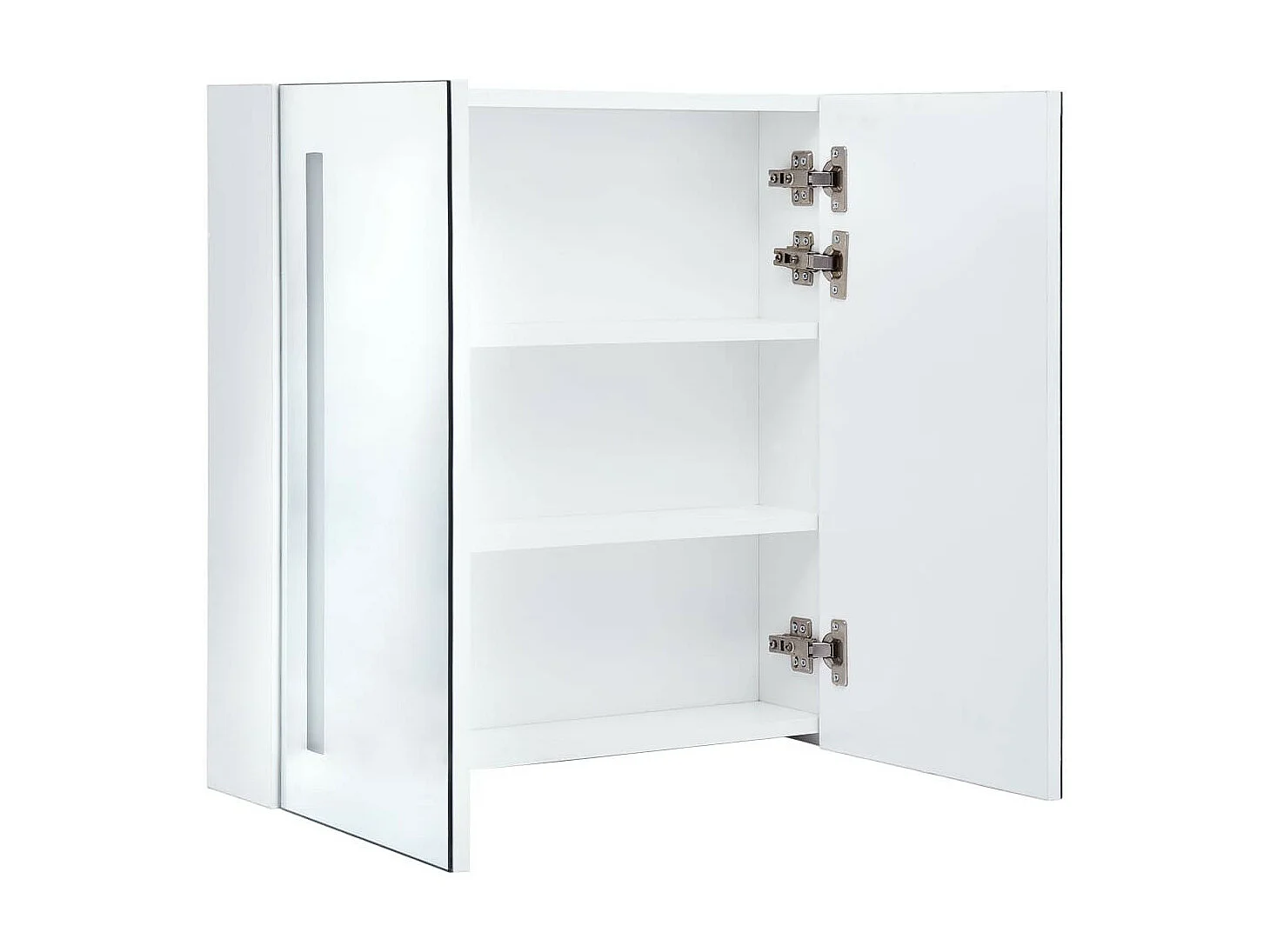 Badkamerkast met spiegel en LED 60x14x62 cm