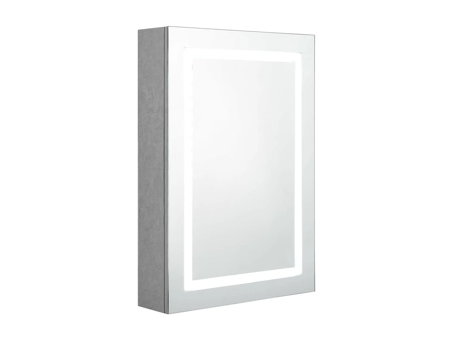Armoire de salle de bain à miroir LED Gris béton 50x13x70 2