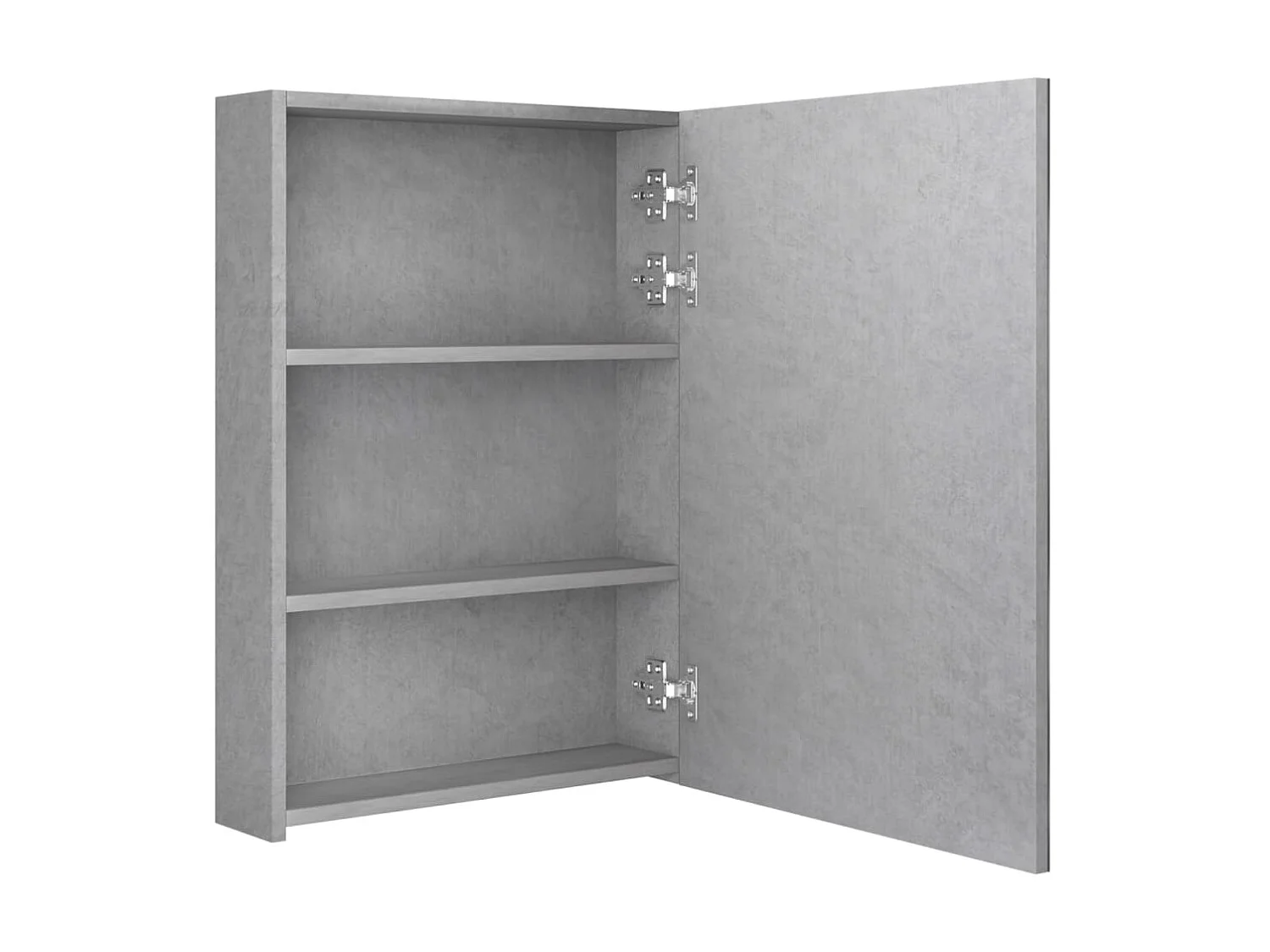 Armoire de salle de bain à miroir LED Gris béton 50x13x70 2