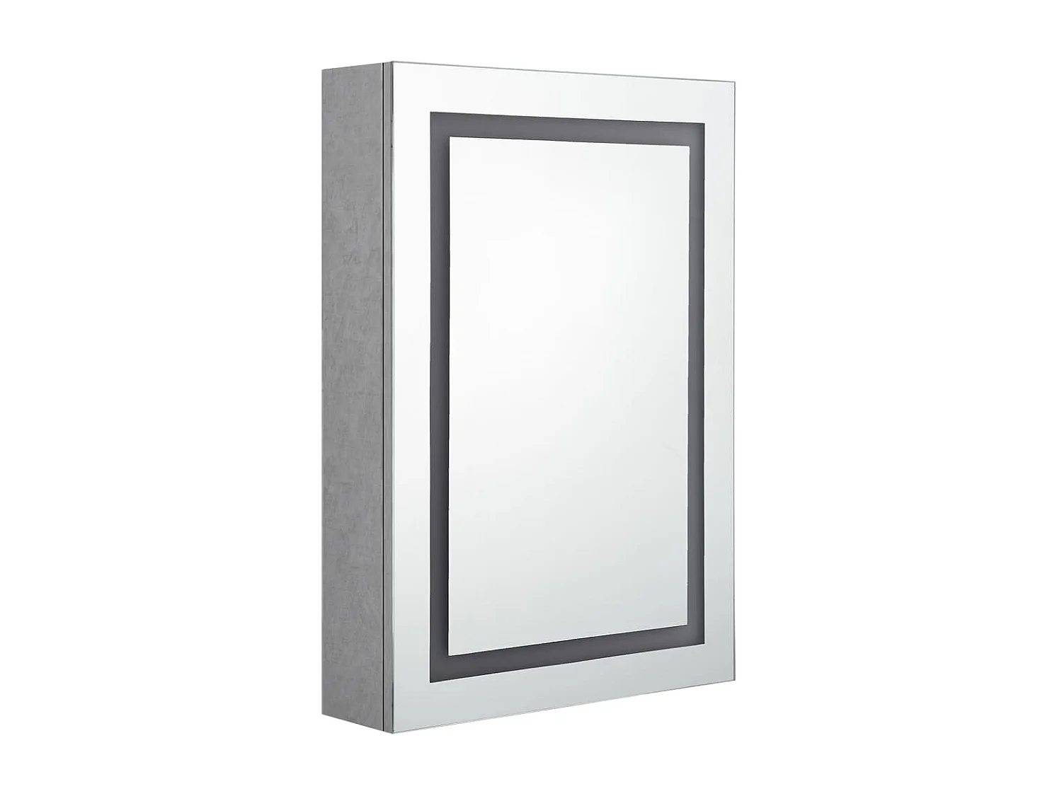Armoire de salle de bain à miroir LED Gris béton 50x13x70 2