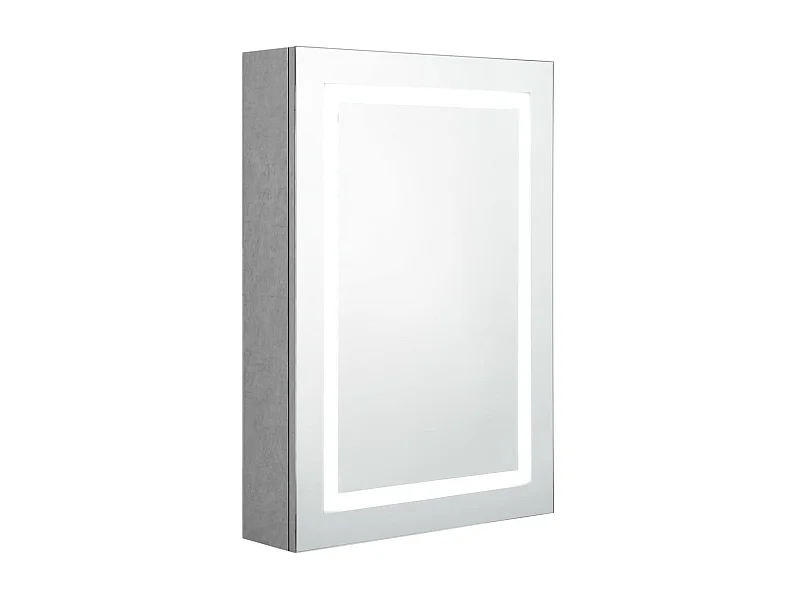 Armoire de salle de bain à miroir LED Gris béton 50x13x70 2