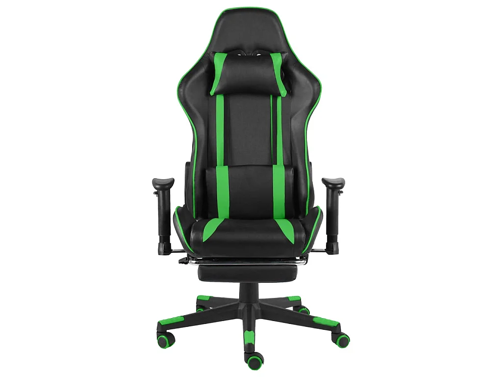 Chaise de jeu pivotante avec repose-pied Vert PVC